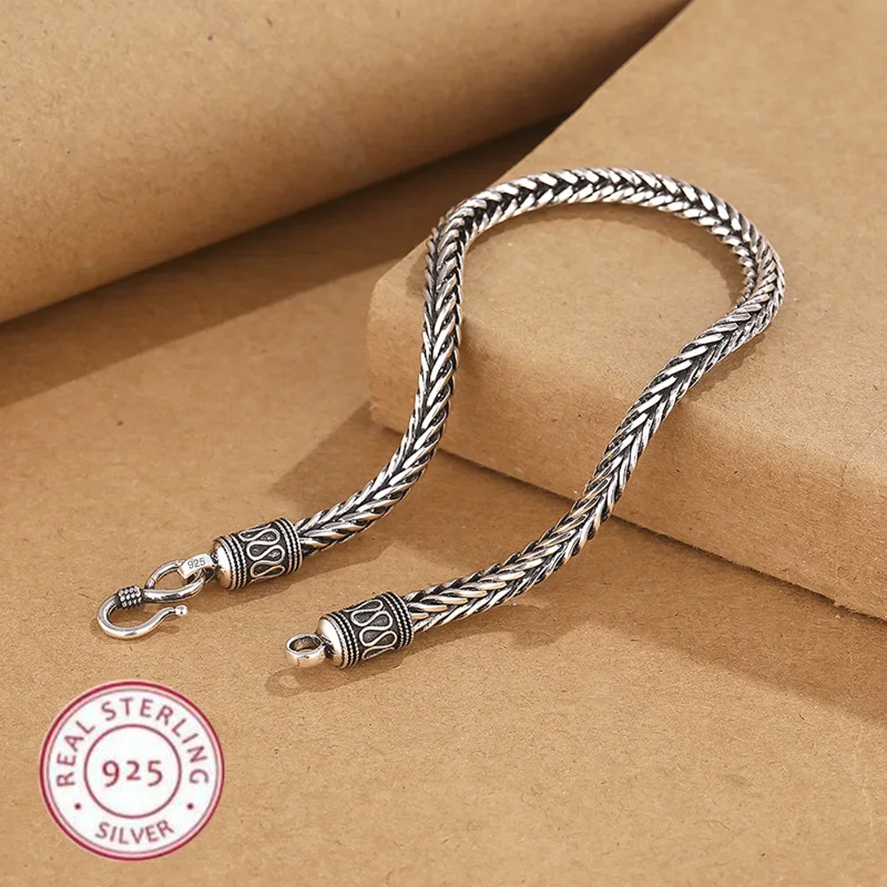 925 Sterling Silver Bracelet vintage Rope Side Chain High Quality For Women Men Fashion Jewelry Wedding Engagement Party Gifts
925 Sterling Silver Bracelet vintage Rope Side Chain High Quality For Women Men Fashion Jewelry Wedding Engagement Party Gifts