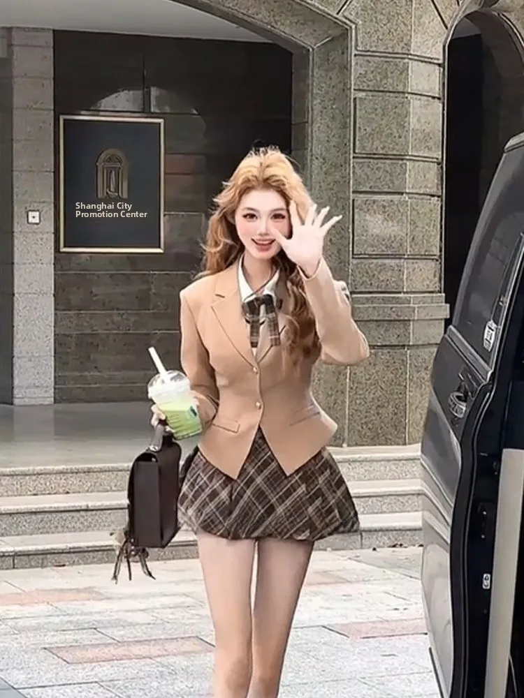 Syj Shuyijia College Style Plaid Suit And Shirt Set for plus Size Women Early Autumn Sweet And Spicy Girls High Waist A-Line ...
Syj Shuyijia College Style Plaid Suit And Shirt Set for plus Size Women Early Autumn Sweet And Spicy Girls High Waist A-Line ...