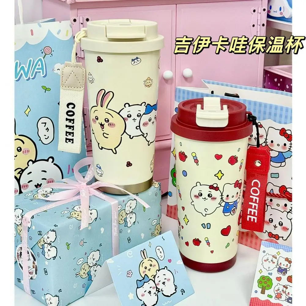 Kawaii HelloKitty Sanrio термос чашка аниме Chiikawa Hachiware Usagi милый мультфильм чашка для сока 500 мл изолированная бутылка для воды подарок ребенку
Kawaii HelloKitty Sanrio термос чашка аниме Chiikawa Hachiware Usagi милый мультфильм чашка для сока 500 мл изолированная бутылка для воды подарок ребенку