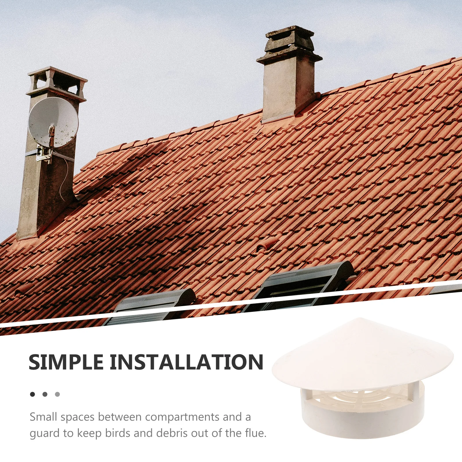 Chimney Rain Cap 110-160Mm Pvc Roof Vent Cover Waterproof Dustproof Flue Protector For Furnace Ducting
Chimney Rain Cap 110-160Mm Pvc Roof Vent Cover Waterproof Dustproof Flue Protector For Furnace Ducting