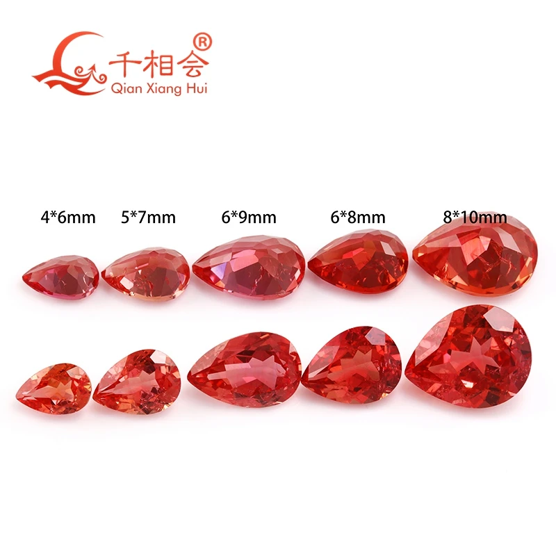 Lab Grown Pear Shape Padmaraga Sapphire Gemstone Red Orange Color Natural Cut Loose Stone with Minor Inclusions Corundum
Lab Grown Pear Shape Padmaraga Sapphire Gemstone Red Orange Color Natural Cut Loose Stone with Minor Inclusions Corundum