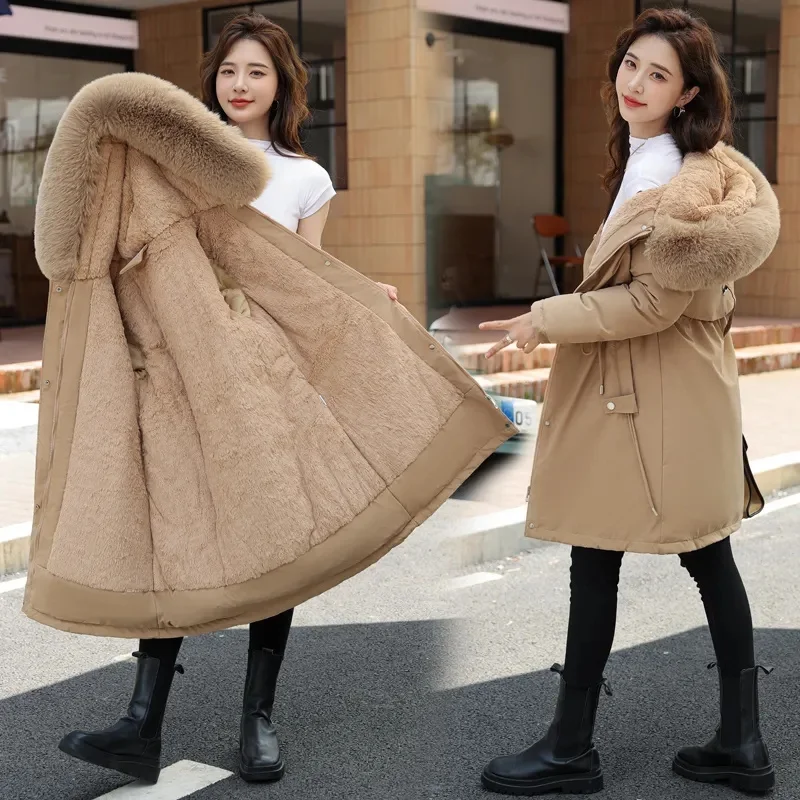 Women Parka Fashion Long Coat Wool Liner Hooded Parkas Winter Jacket Slim with Fur Collar Warm Snow Wear Padded Clothes
Women Parka Fashion Long Coat Wool Liner Hooded Parkas Winter Jacket Slim with Fur Collar Warm Snow Wear Padded Clothes