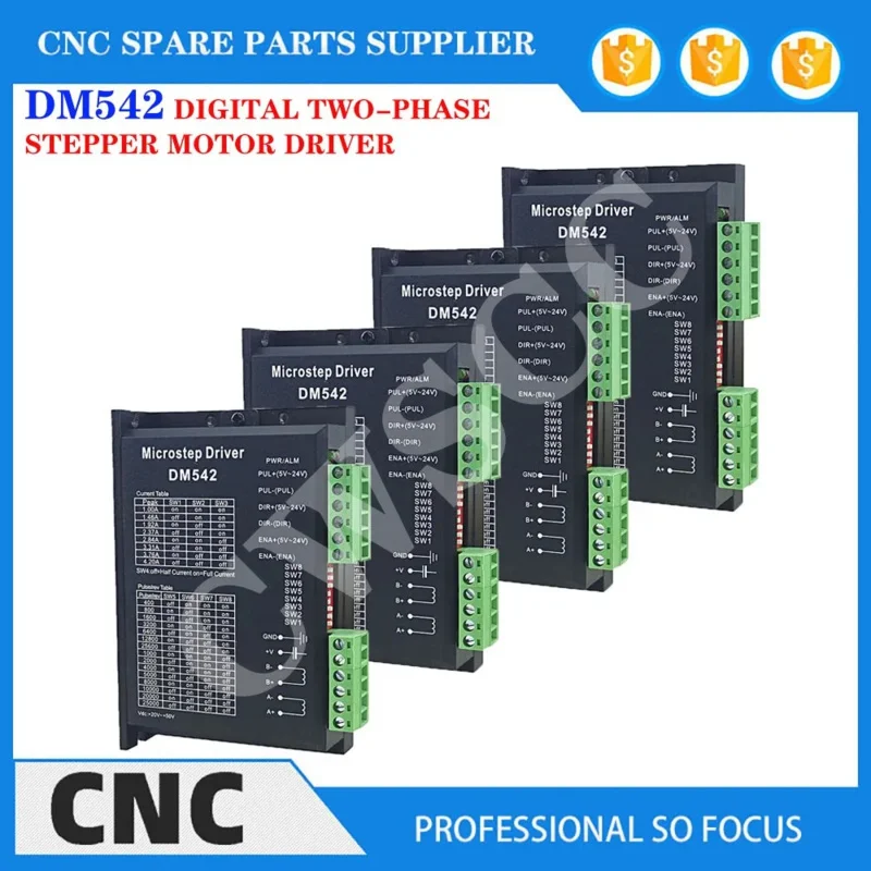 4PCS DM542 Digital Stepper motor driver 2 phase 4.2A for 57 86 stepper motor NEMA23 NEMA34 Stepper Motor Controller
4PCS DM542 Digital Stepper motor driver 2 phase 4.2A for 57 86 stepper motor NEMA23 NEMA34 Stepper Motor Controller
