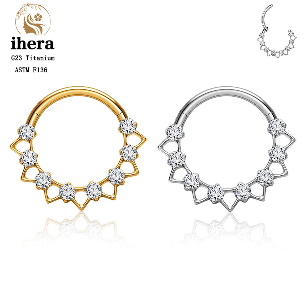 ASTM F136 Titanium Septum Clicker Nose Ring 8/10mm 16G CZ Hinged Segment Hoop Tragus Helix Daith Earring Piercing Body Jewelry
ASTM F136 Titanium Septum Clicker Nose Ring 8/10mm 16G CZ Hinged Segment Hoop Tragus Helix Daith Earring Piercing Body Jewelry