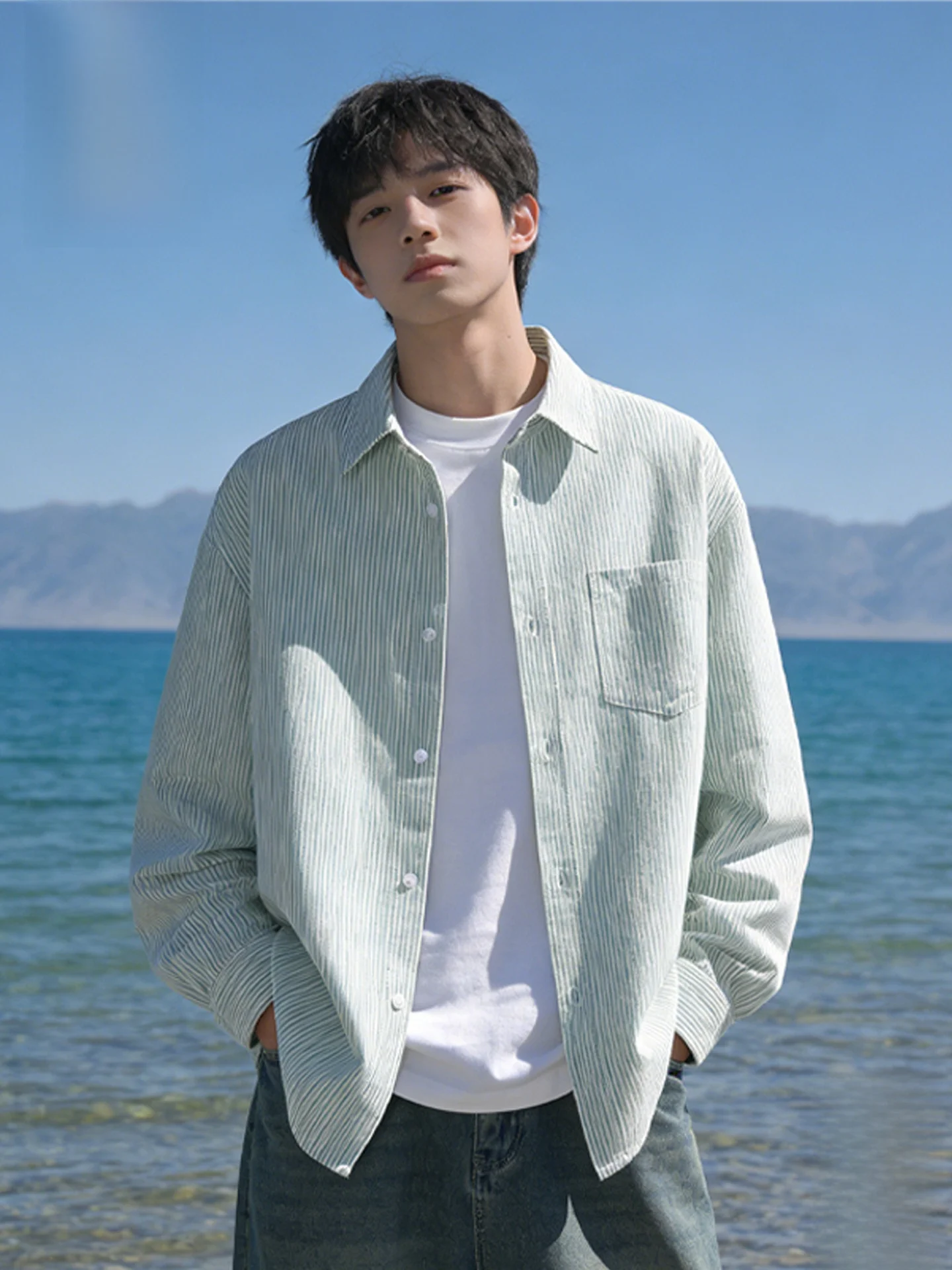 Men's Striped irt Spring Design Unique Casual Faion Breathable Cotton Long Sve Button up Couples Outfit
Men's Striped irt Spring Design Unique Casual Faion Breathable Cotton Long Sve Button up Couples Outfit