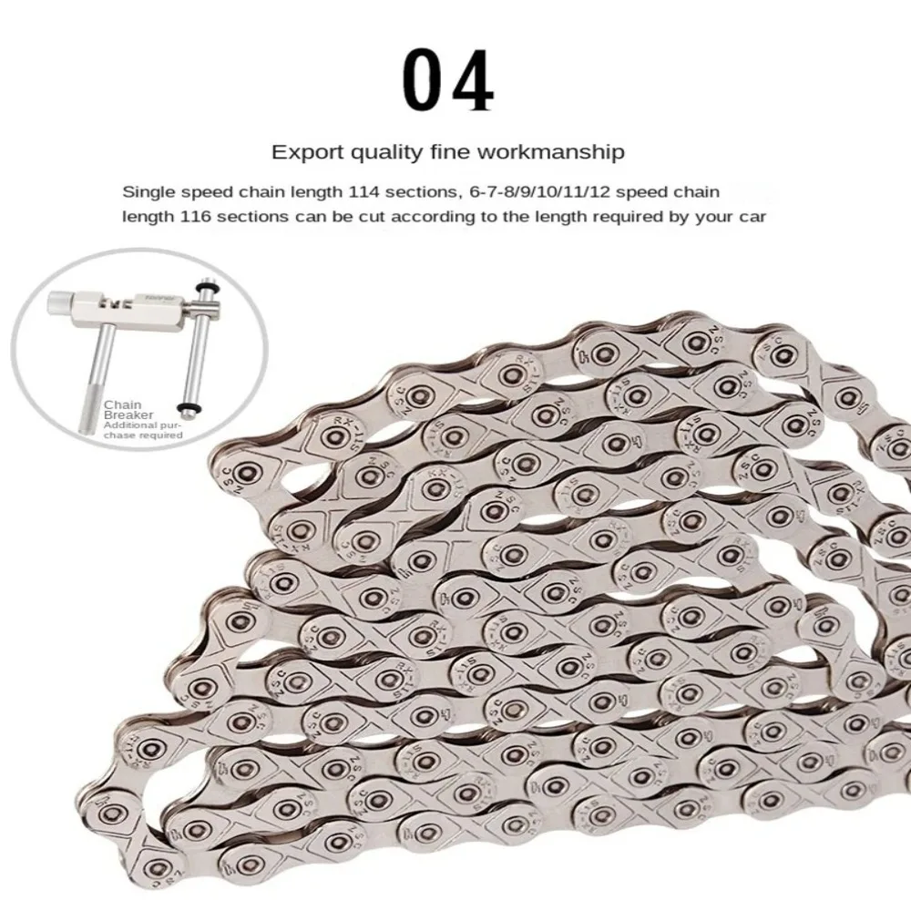 8 9 10 11 12 Speed MTB Road Bike Chains Carbon Steel Gold Silver Bicycle Chain Rust-Proof Professional
8 9 10 11 12 Speed MTB Road Bike Chains Carbon Steel Gold Silver Bicycle Chain Rust-Proof Professional