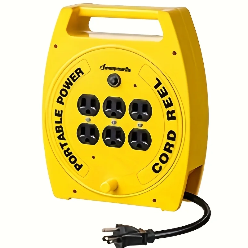 Yellow 6 Outlets Extension Cord with Overload Protection 30Ft SJTW 16/3C Heavy Duty Power Strip, 13A 125V, Black Cord, Manual Reset
Yellow 6 Outlets Extension Cord with Overload Protection 30Ft SJTW 16/3C Heavy Duty Power Strip, 13A 125V, Black Cord, Manual Reset