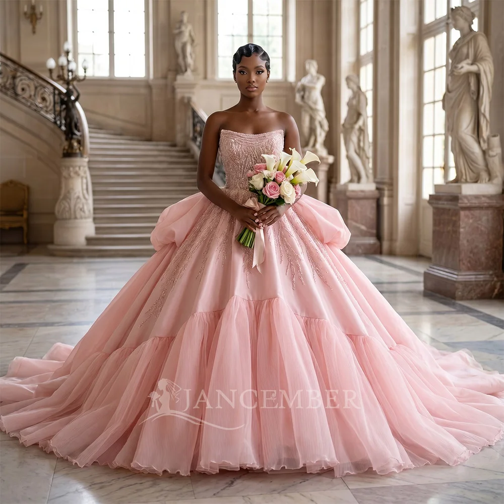 Luxurious Quinceanera Dress for Girls Strapless Organza Ruched Customized Lace Up Back Beaded vestidos de 15 años quinceañeras
Luxurious Quinceanera Dress for Girls Strapless Organza Ruched Customized Lace Up Back Beaded vestidos de 15 años quinceañeras