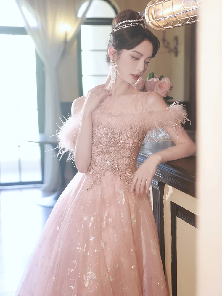 Pink Evening Gown Women's Festival Luxury High-End Sensation Fairy Aosphere Adult Ceremony Host Art Exam Long Dr
Pink Evening Gown Women's Festival Luxury High-End Sensation Fairy Aosphere Adult Ceremony Host Art Exam Long Dr