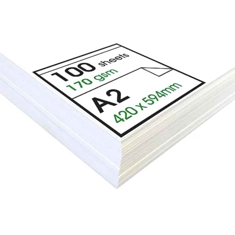 Enviro Recycled A2 Cartridge Paper for Drawing - Ideal for Dry Art Applications - 170gsm A2 100 Sheets,White
Enviro Recycled A2 Cartridge Paper for Drawing - Ideal for Dry Art Applications - 170gsm A2 100 Sheets,White