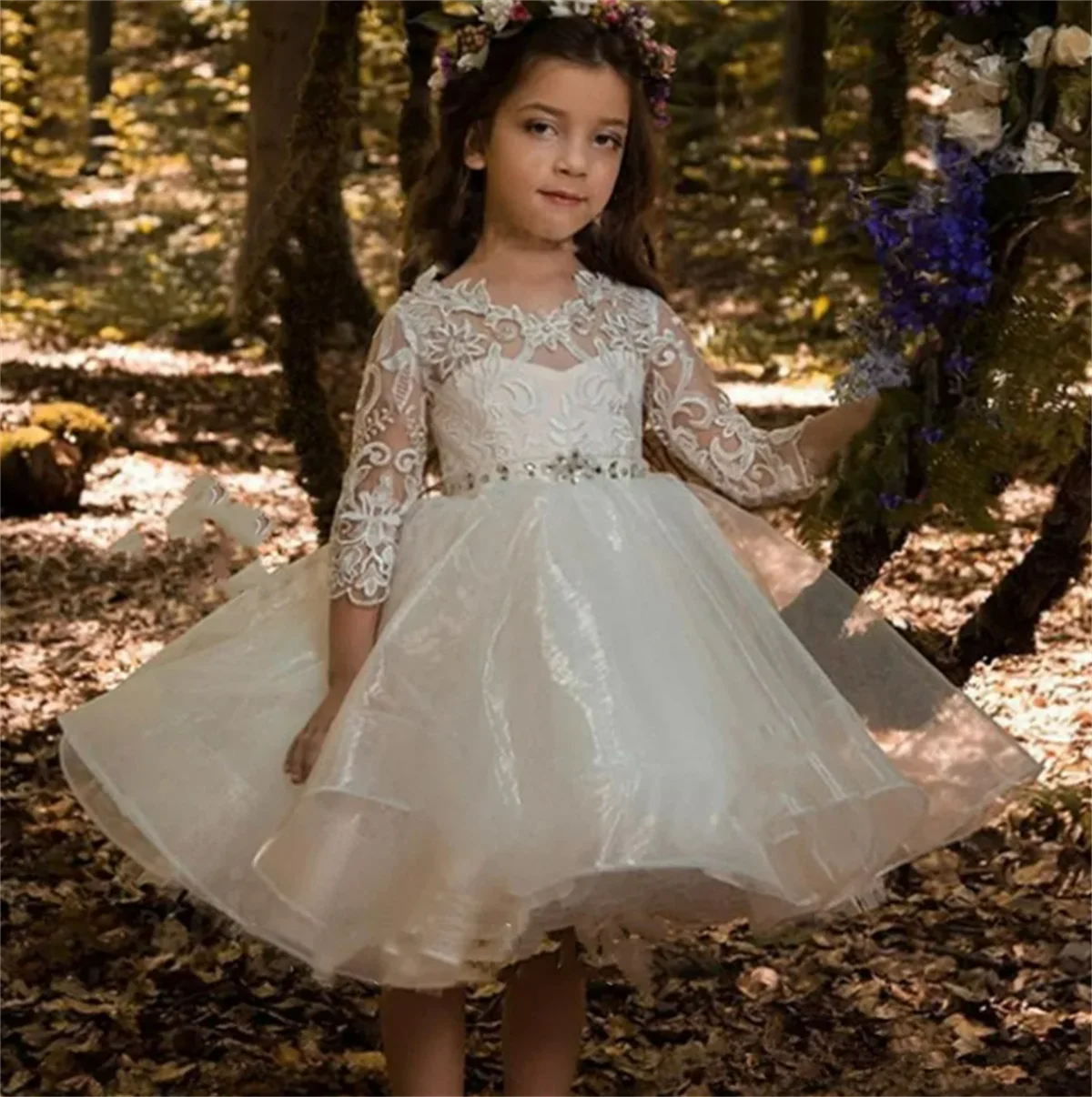 Flower Girl Dress Layered Tulle Lace Beaded O-neck Wedding Cute Flower Child's First Eucharist Birthday Party Dress Girl Gift
Flower Girl Dress Layered Tulle Lace Beaded O-neck Wedding Cute Flower Child's First Eucharist Birthday Party Dress Girl Gift
