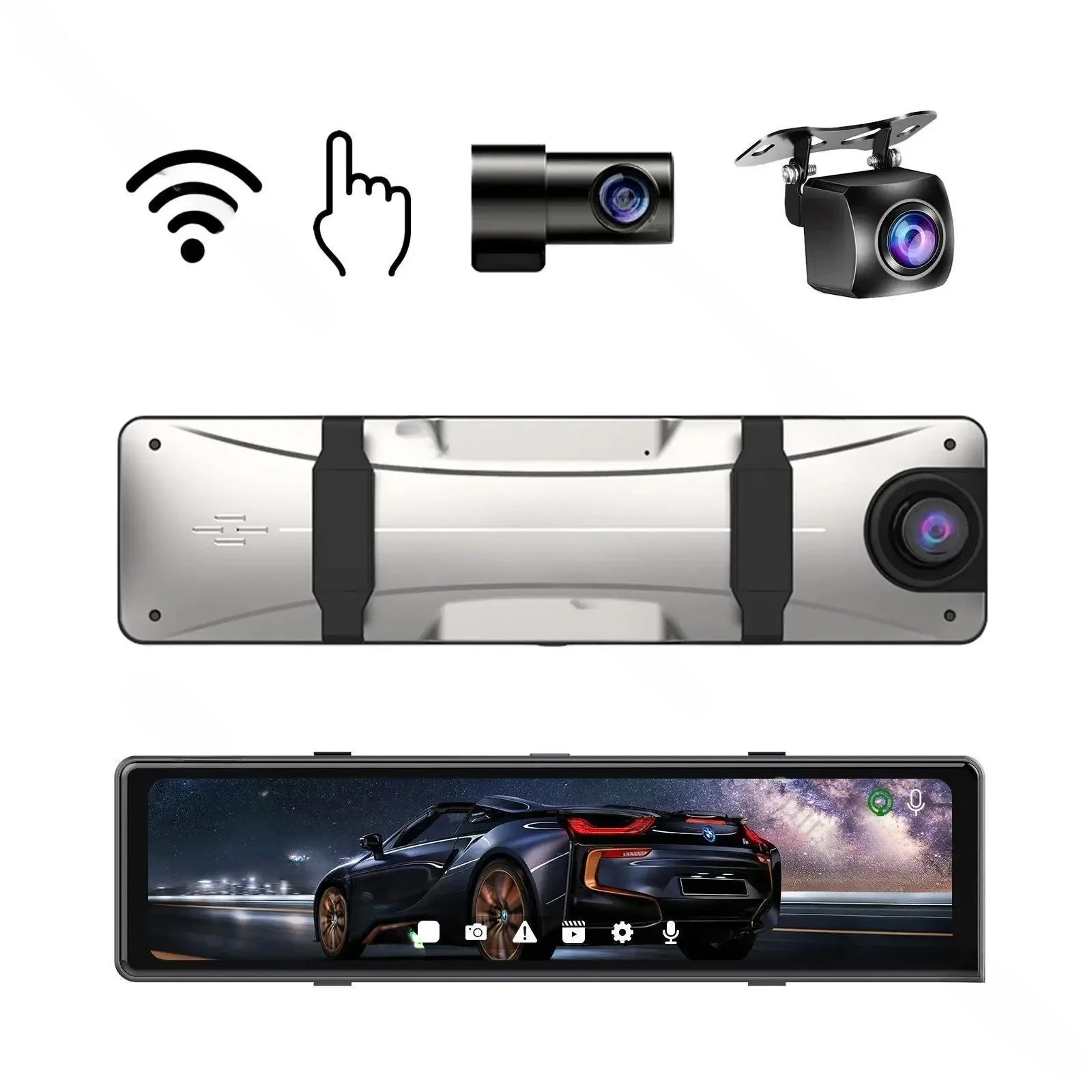 12 Inch High Definition 4K Three Recording CARPLAY Streaming Media Rearview Mirror Smart Screen Driving Recorder
12 Inch High Definition 4K Three Recording CARPLAY Streaming Media Rearview Mirror Smart Screen Driving Recorder