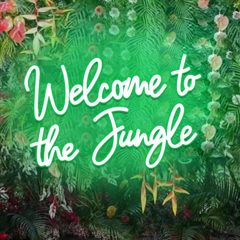 Welcome to The Jungle LED Neon Sign USB Dimmable Neon Light for Garden Home Porch Store Christmas Room Bar Decoration Gift
Welcome to The Jungle LED Neon Sign USB Dimmable Neon Light for Garden Home Porch Store Christmas Room Bar Decoration Gift