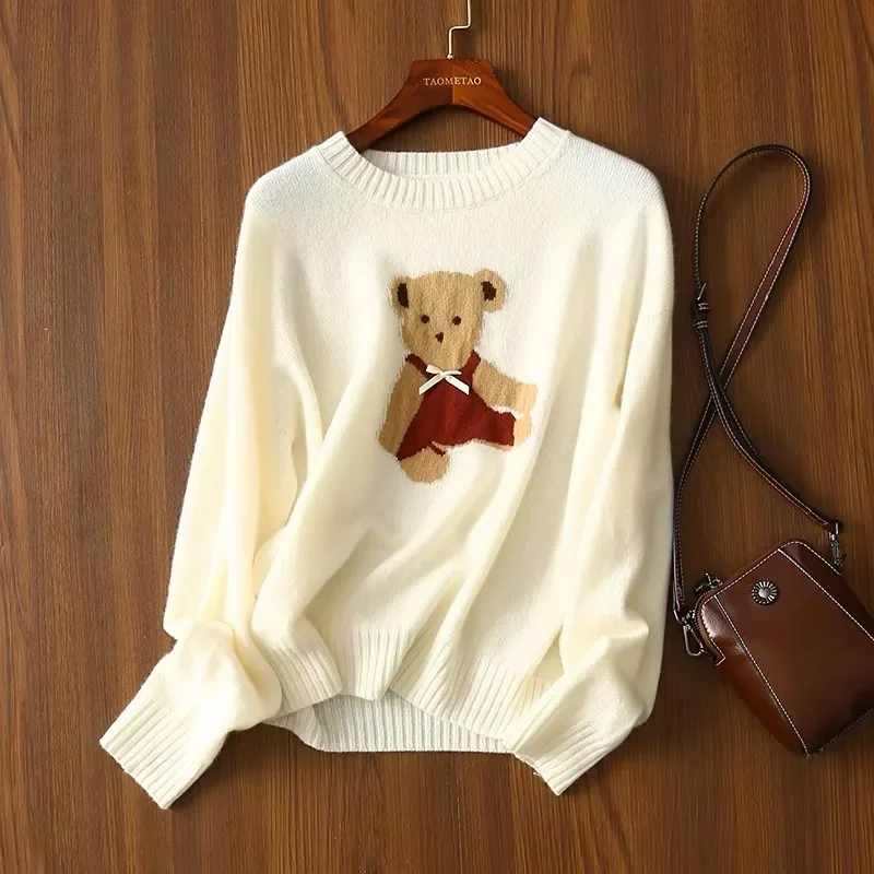 Women's Clothing Casual Loose O-neck Commute Knitted Pullovers Autumn Winter Chic Cartoon Jacquard Basic Sweaters
Women's Clothing Casual Loose O-neck Commute Knitted Pullovers Autumn Winter Chic Cartoon Jacquard Basic Sweaters