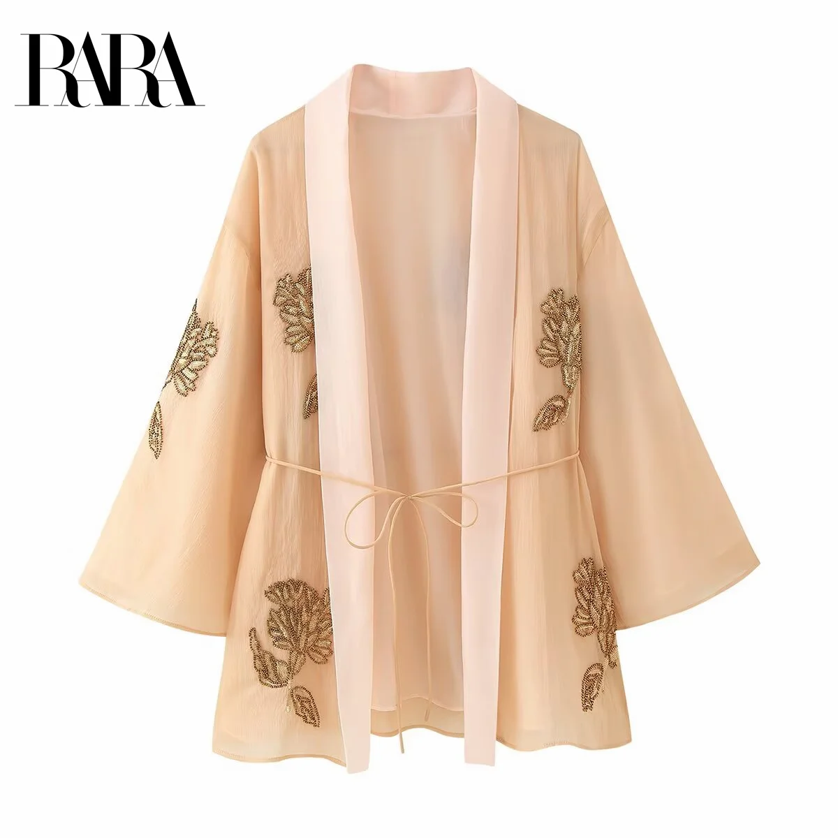 RARA Women's Summer New Bead Sequin Decorated Casual Elegant Silk Blend Short Kimono Style Long Sleeve Chiffon Jacket with Belt
RARA Women's Summer New Bead Sequin Decorated Casual Elegant Silk Blend Short Kimono Style Long Sleeve Chiffon Jacket with Belt