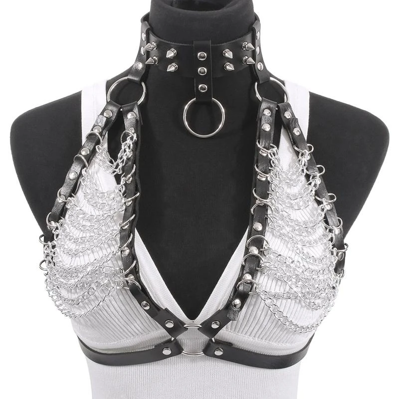 Y5GC Pu Leather Punk Body Chain Adjustable Body Jewelry Body Chain Bra for Womens
Y5GC Pu Leather Punk Body Chain Adjustable Body Jewelry Body Chain Bra for Womens