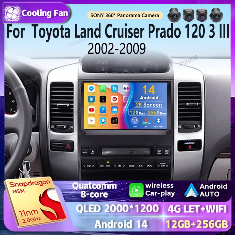 Android 14 Carplay автомобильный радиоприемник мультимедийный плеер для Toyota Land Cruiser Prado 120 3 III 2002-2009 авторадио стерео 2din головное устройство
Android 14 Carplay автомобильный радиоприемник мультимедийный плеер для Toyota Land Cruiser Prado 120 3 III 2002-2009 авторадио стерео 2din головное устройство