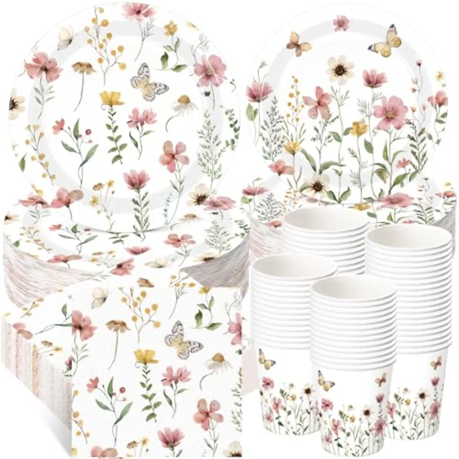 250 Pcs Wildflower Party Decorations Include Spring Summer Floral Paper Plates Napkins and Cups for Wildflower Baby Shower Tea
250 Pcs Wildflower Party Decorations Include Spring Summer Floral Paper Plates Napkins and Cups for Wildflower Baby Shower Tea
