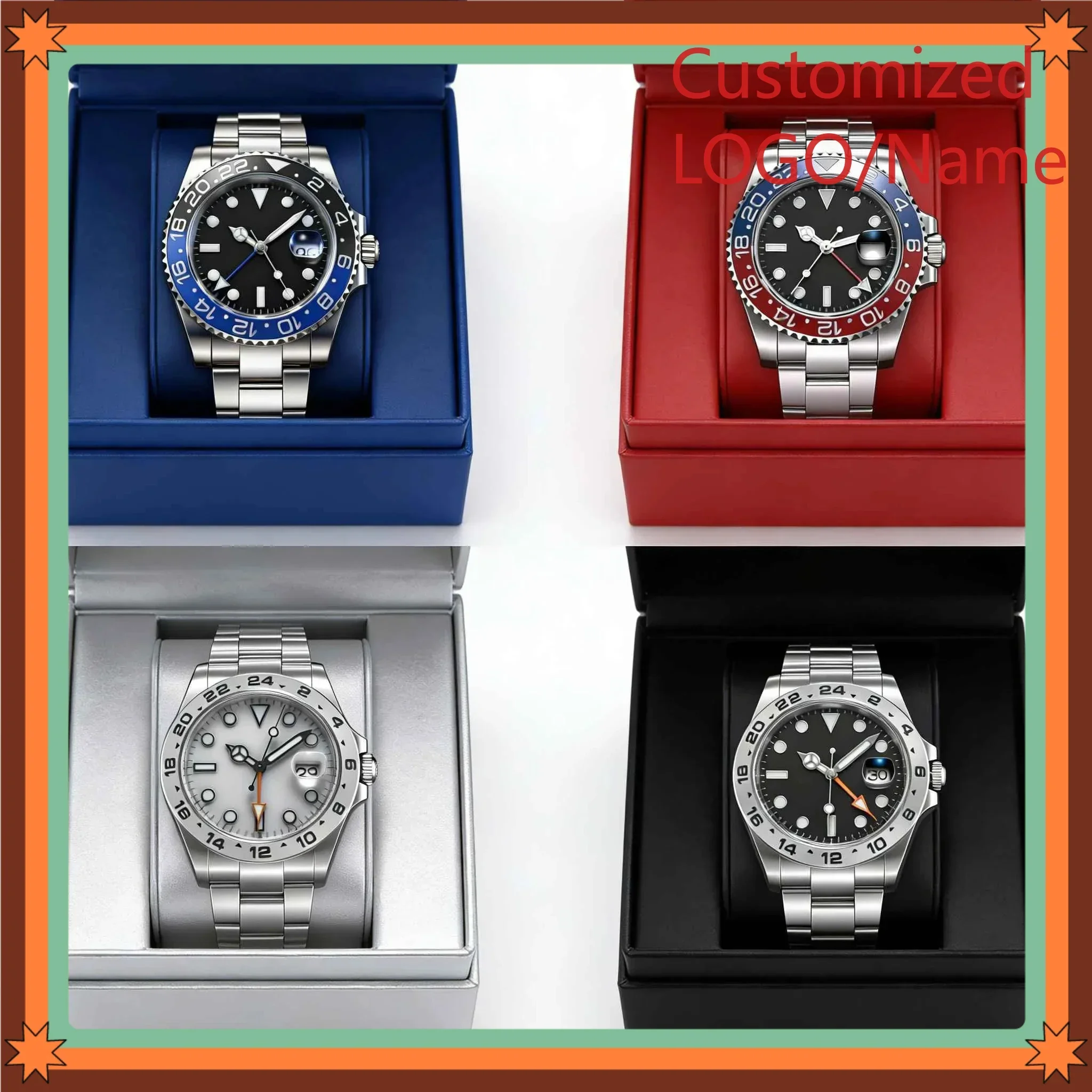 DONGge Store 40mm Men's Automatic Movement 904l Stainless Steel GMT Customized Watches
DONGge Store 40mm Men's Automatic Movement 904l Stainless Steel GMT Customized Watches
