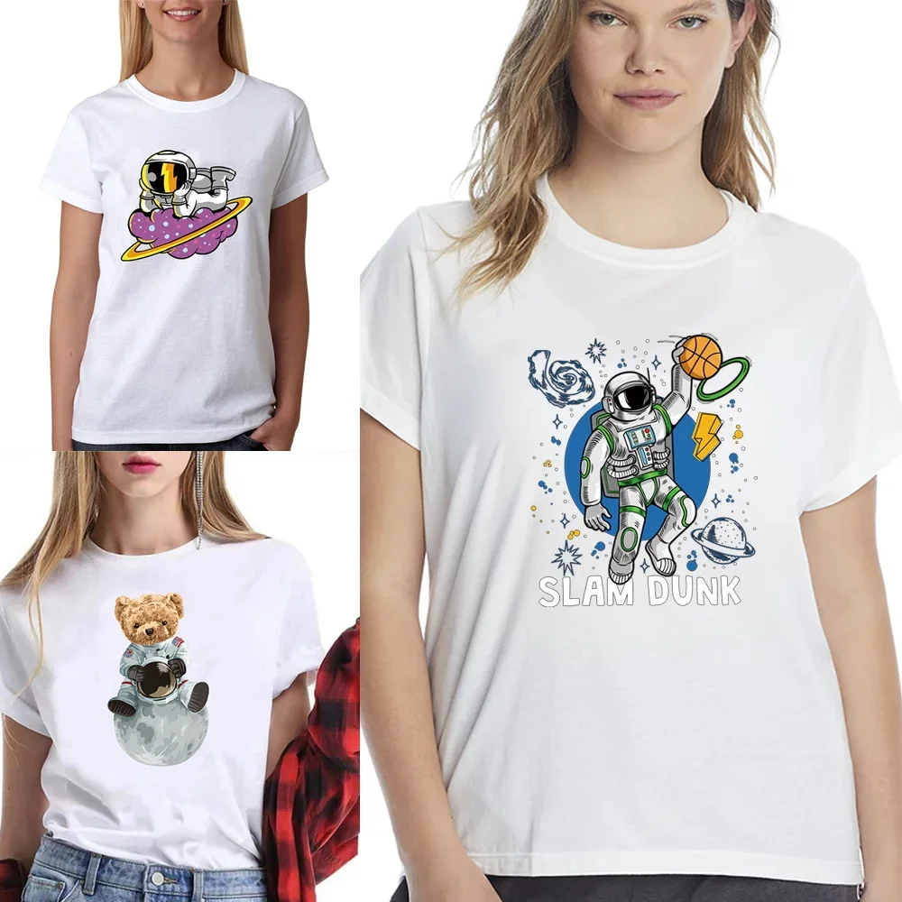 Astronaut Printed T-Shirt Fashion Summer Short Sleeve Casual Pullover Top Cartoon Graphic Tees O-neck Commuter T shirt for women
Astronaut Printed T-Shirt Fashion Summer Short Sleeve Casual Pullover Top Cartoon Graphic Tees O-neck Commuter T shirt for women