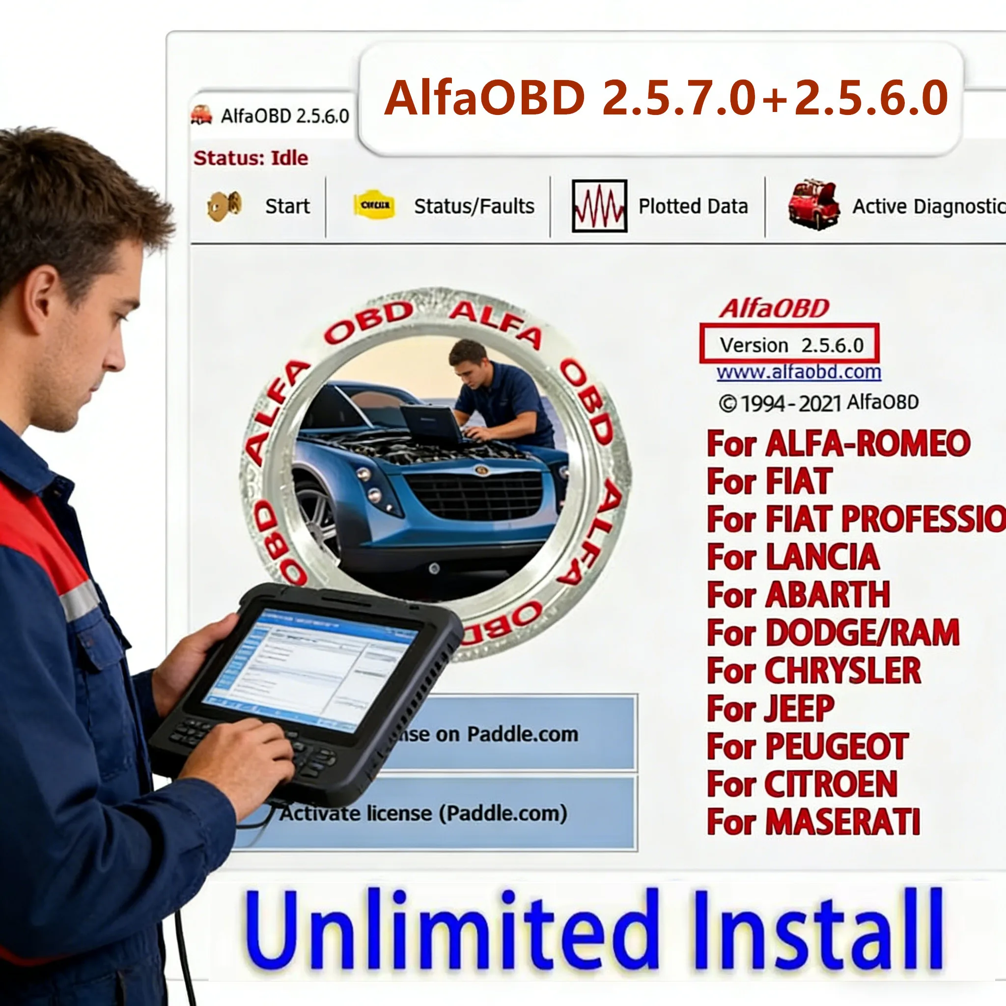 Automotive Tool ECU Coding Key Programming Tool auto repair mechanic For fiat/jeep Car Diagnosis AlfaOBD 2.5.7.0+2.5.6.0
Automotive Tool ECU Coding Key Programming Tool auto repair mechanic For fiat/jeep Car Diagnosis AlfaOBD 2.5.7.0+2.5.6.0