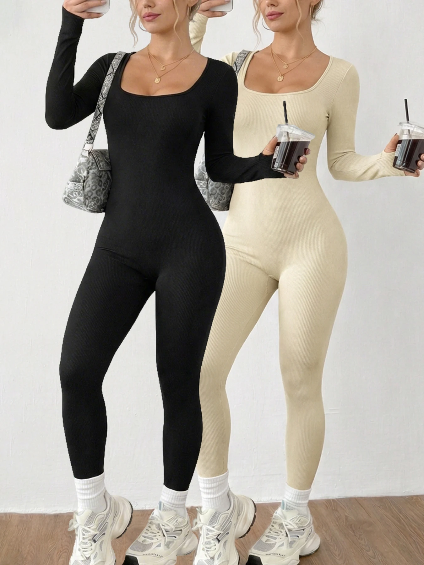 2 Pack Women Super Soft Long Sleeve Yoga Jumpsuits Workout Ribbed Bodysuits Pants
2 Pack Women Super Soft Long Sleeve Yoga Jumpsuits Workout Ribbed Bodysuits Pants