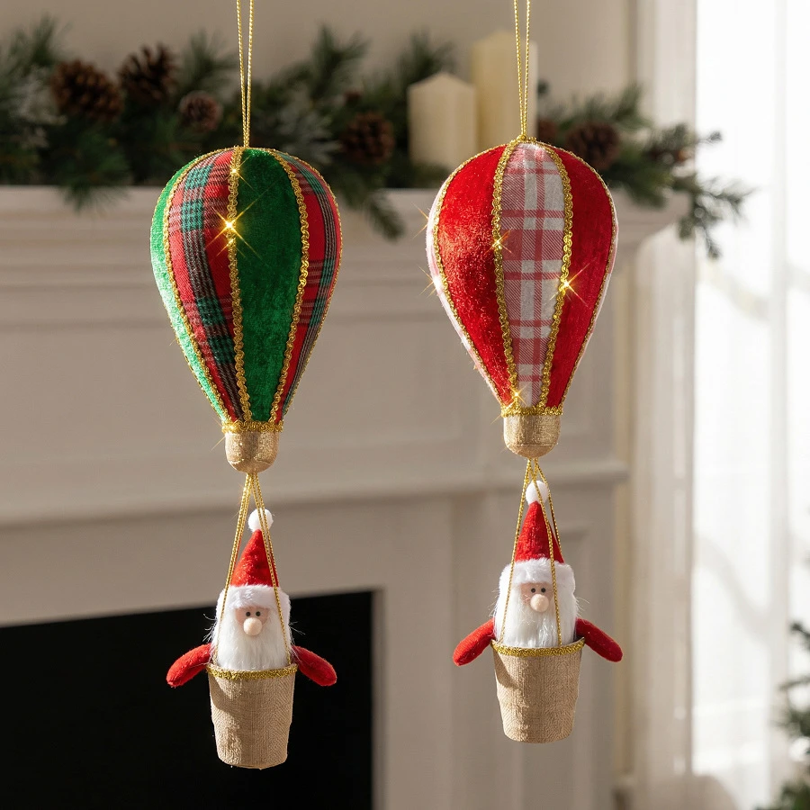 Christmas Tree Ornaments, Flocked Hot Air Balloon Santa Figurine, Gold-Trimmed Linen Basket, European and American Style
Christmas Tree Ornaments, Flocked Hot Air Balloon Santa Figurine, Gold-Trimmed Linen Basket, European and American Style