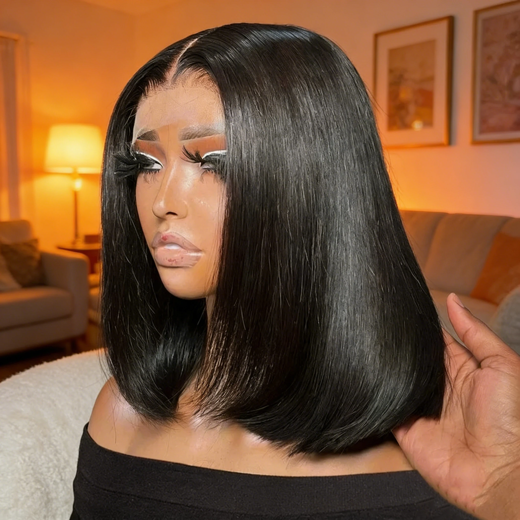 220 Density Straight Short Bob Wig Human Hair 13x4 Transparent Lace Front Wigs Natural Black Bone Straight Short Human Hair Wigs
220 Density Straight Short Bob Wig Human Hair 13x4 Transparent Lace Front Wigs Natural Black Bone Straight Short Human Hair Wigs