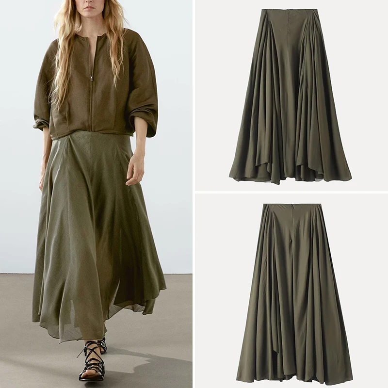 Z, лето 2029, женская хлопково-льняная юбка с асимметричным подолом, драпированная юбка-миди со средней талией, дизайн для поездок на работу
Z, лето 2029, женская хлопково-льняная юбка с асимметричным подолом, драпированная юбка-миди со средней талией, дизайн для поездок на работу