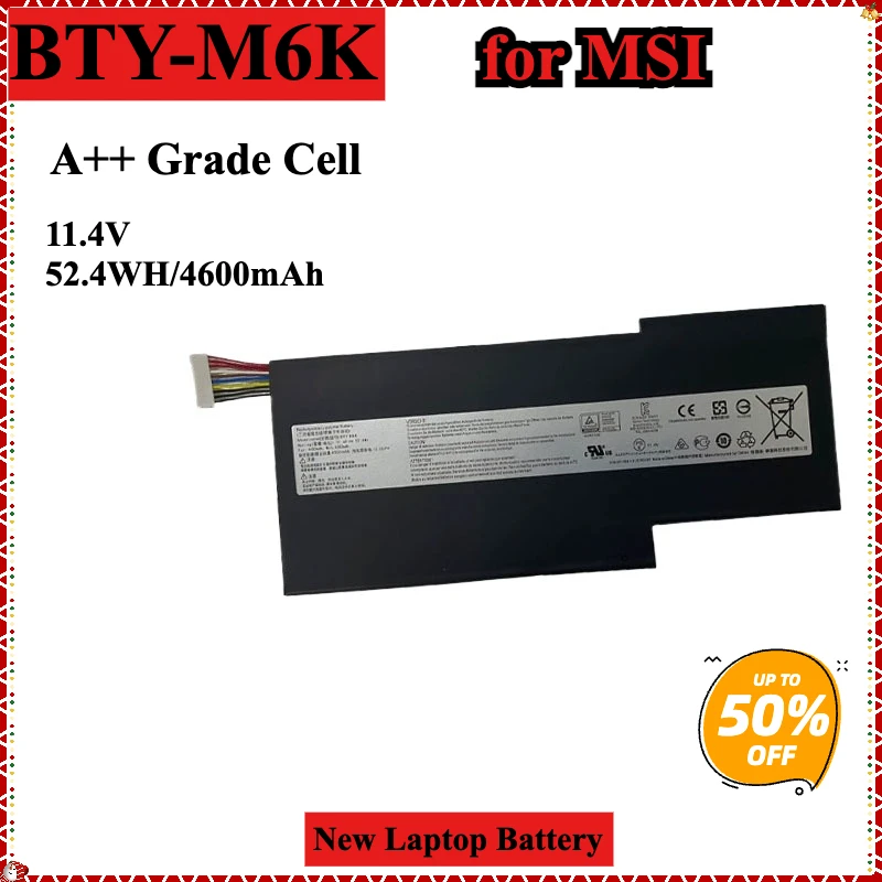 Аккумулятор BTY-M6K для MSI MS-17B4 MS-16K3 GF63 Thin 8RD 8RC GF75 3RD 8RC 9SC GF65 9SE SX 10SDR
Аккумулятор BTY-M6K для MSI MS-17B4 MS-16K3 GF63 Thin 8RD 8RC GF75 3RD 8RC 9SC GF65 9SE SX 10SDR