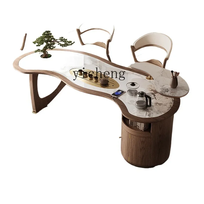 ZC new Chinese solid wood tea table and chair combination office tea integrated modern simple rock slab tea table
ZC new Chinese solid wood tea table and chair combination office tea integrated modern simple rock slab tea table