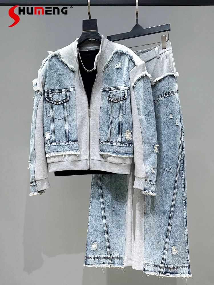 Men's 2025 Autumn New Long Pants Sets Male Stand Collar Denim Jackets Coats Pants Men's Trendy Fashion Loose Tops Trousers Sets
Men's 2025 Autumn New Long Pants Sets Male Stand Collar Denim Jackets Coats Pants Men's Trendy Fashion Loose Tops Trousers Sets