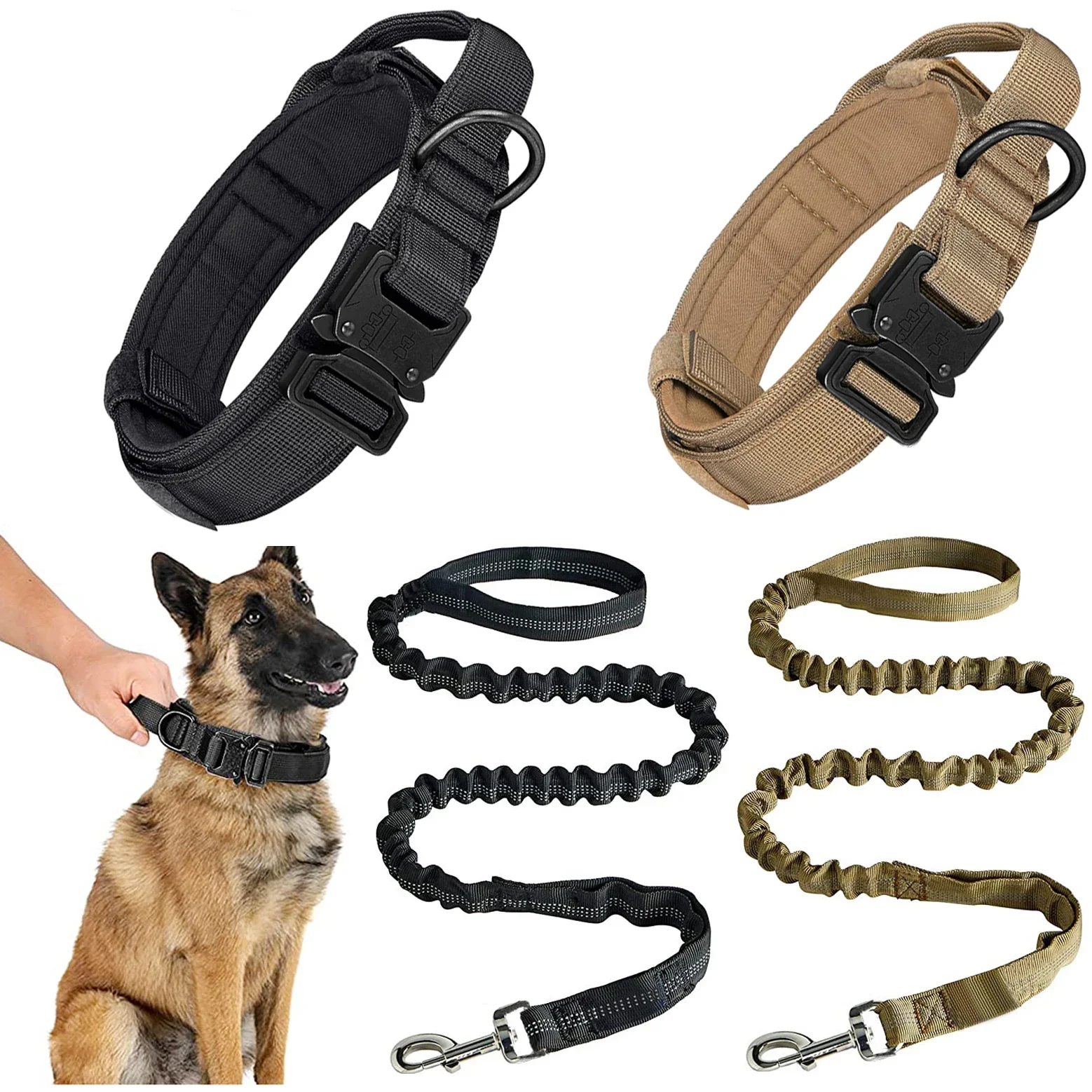 Heavy-Duty Military Tactical Dog Collar & Leash Set Adjustable & Durable For All sized dog Apparels Dog harness leash Dog tags
Heavy-Duty Military Tactical Dog Collar & Leash Set Adjustable & Durable For All sized dog Apparels Dog harness leash Dog tags