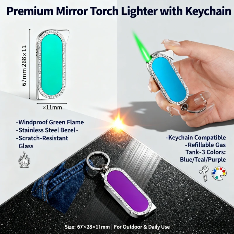 New Fashion Metal Keychain Lighter - Windproof Jet Flame Refillable Butane, Compact Exquisite Tool for Daily & Outdoor Use
New Fashion Metal Keychain Lighter - Windproof Jet Flame Refillable Butane, Compact Exquisite Tool for Daily & Outdoor Use