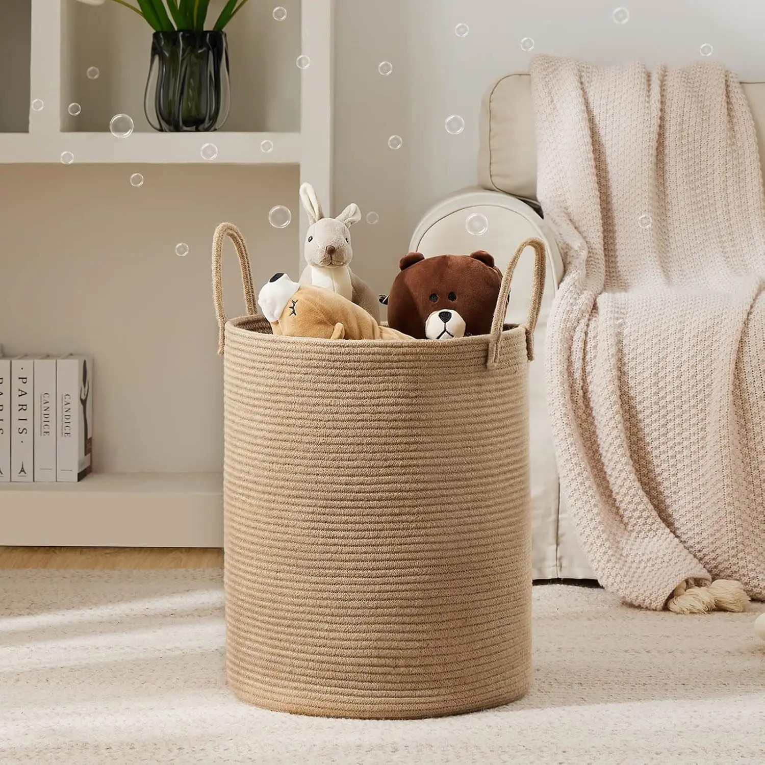 Jute Rope Woven Laundry Hamper Basket , 72L Tall Luandry Basket, Baby Nursery Hamper for Blanket Storage in Bedroom-Large-Jute
Jute Rope Woven Laundry Hamper Basket , 72L Tall Luandry Basket, Baby Nursery Hamper for Blanket Storage in Bedroom-Large-Jute
