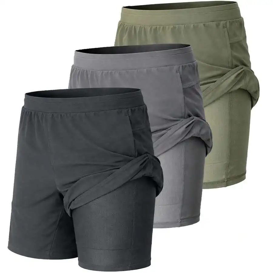 3-Pack Mens 2-In-1 Running Shorts Quick Dry Stretch Athletic Gym Workout Shorts With Liner Pockets
3-Pack Mens 2-In-1 Running Shorts Quick Dry Stretch Athletic Gym Workout Shorts With Liner Pockets