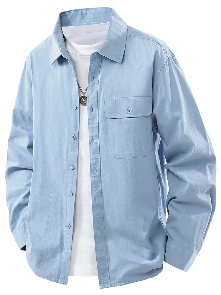 Sli Loose Men's Workwear irt Long Sve Faionable Casual Spring Autumn Cotton Blend Windproof Wear Resistant irt
Sli Loose Men's Workwear irt Long Sve Faionable Casual Spring Autumn Cotton Blend Windproof Wear Resistant irt