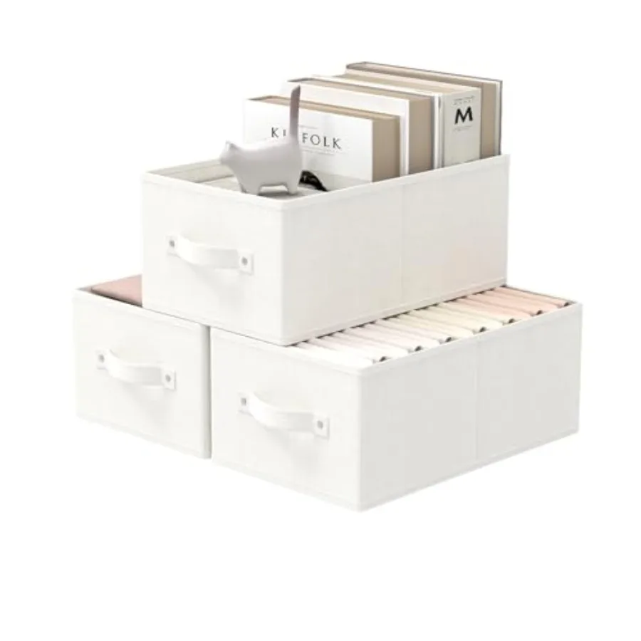 Fabric Storage Boxes for Shelves, 3 Pack Foldable Cloth Bins, Closet Organizers System with 2 Handles, Durable and Sturdy, Savi
Fabric Storage Boxes for Shelves, 3 Pack Foldable Cloth Bins, Closet Organizers System with 2 Handles, Durable and Sturdy, Savi