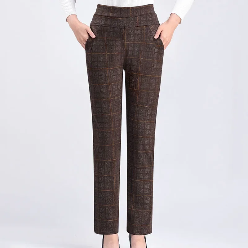Autumn Winter 5XL Thicken Vintage Plaid Straight Pants All-match Casual High Waist Elastic Woman Fashion Pencil Trousers LJ134
Autumn Winter 5XL Thicken Vintage Plaid Straight Pants All-match Casual High Waist Elastic Woman Fashion Pencil Trousers LJ134