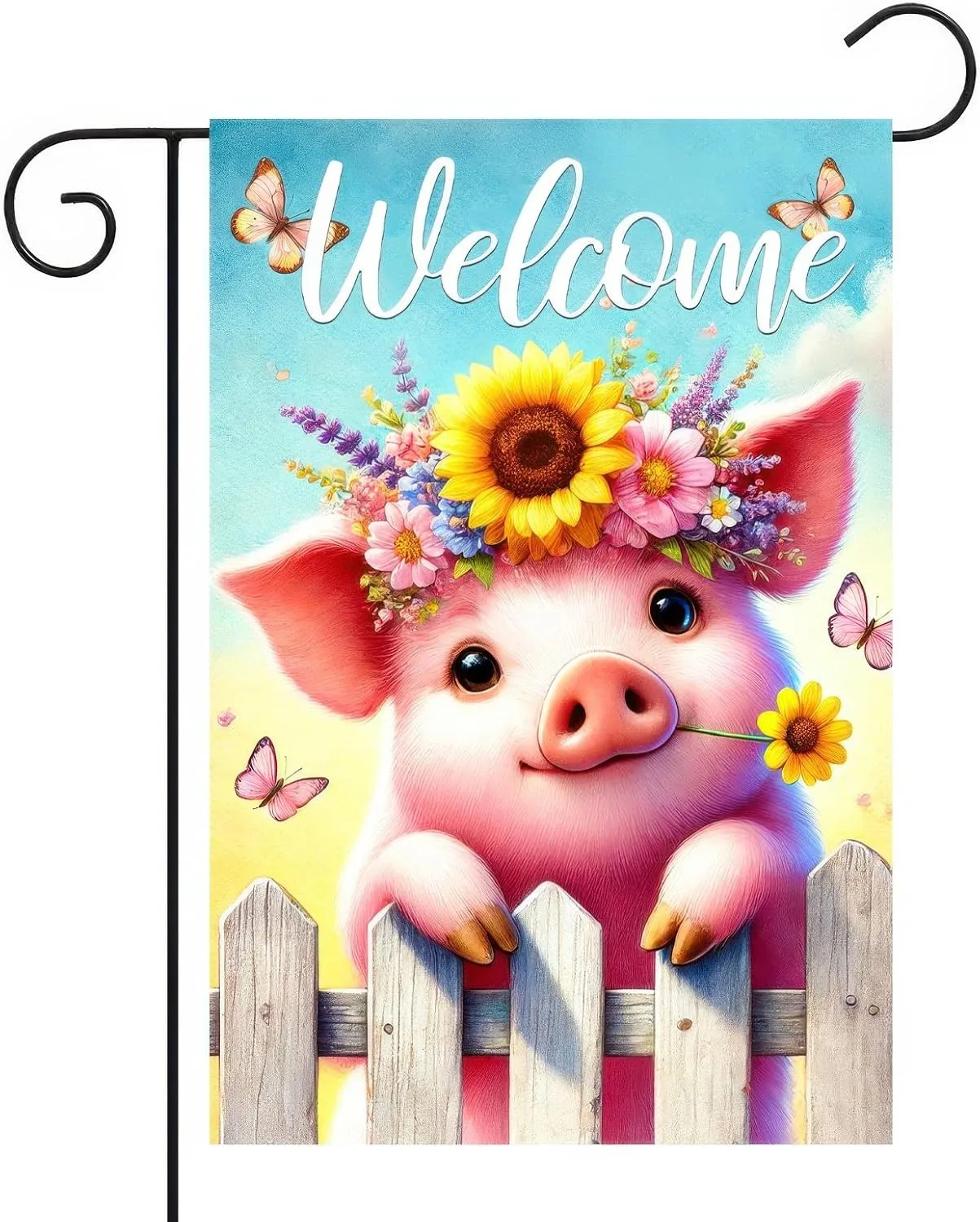 Garden Flags Welcome Yard Flags 12x18 Inch Cute Pig Sunflower Pattern Double Sided Printed Polyester Burlap Canvas Double Stitched Premium Soft Weatherproof Fade Resistant Outdoor Yard Outside Lawn Patio Decoration House Ornaments Spring Summer Decor Gift
Garden Flags Welcome Yard Flags 12x18 Inch Cute Pig Sunflower Pattern Double Sided Printed Polyester Burlap Canvas Double Stitched Premium Soft Weatherproof Fade Resistant Outdoor Yard Outside Lawn Patio Decoration House Ornaments Spring Summer Decor Gift