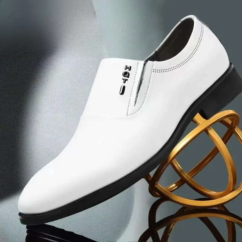 Formal Men's Leather Dress Shoes Office Wear White Black Casual Leather Shoes Korean Style Stitching Elements PU Material
Formal Men's Leather Dress Shoes Office Wear White Black Casual Leather Shoes Korean Style Stitching Elements PU Material