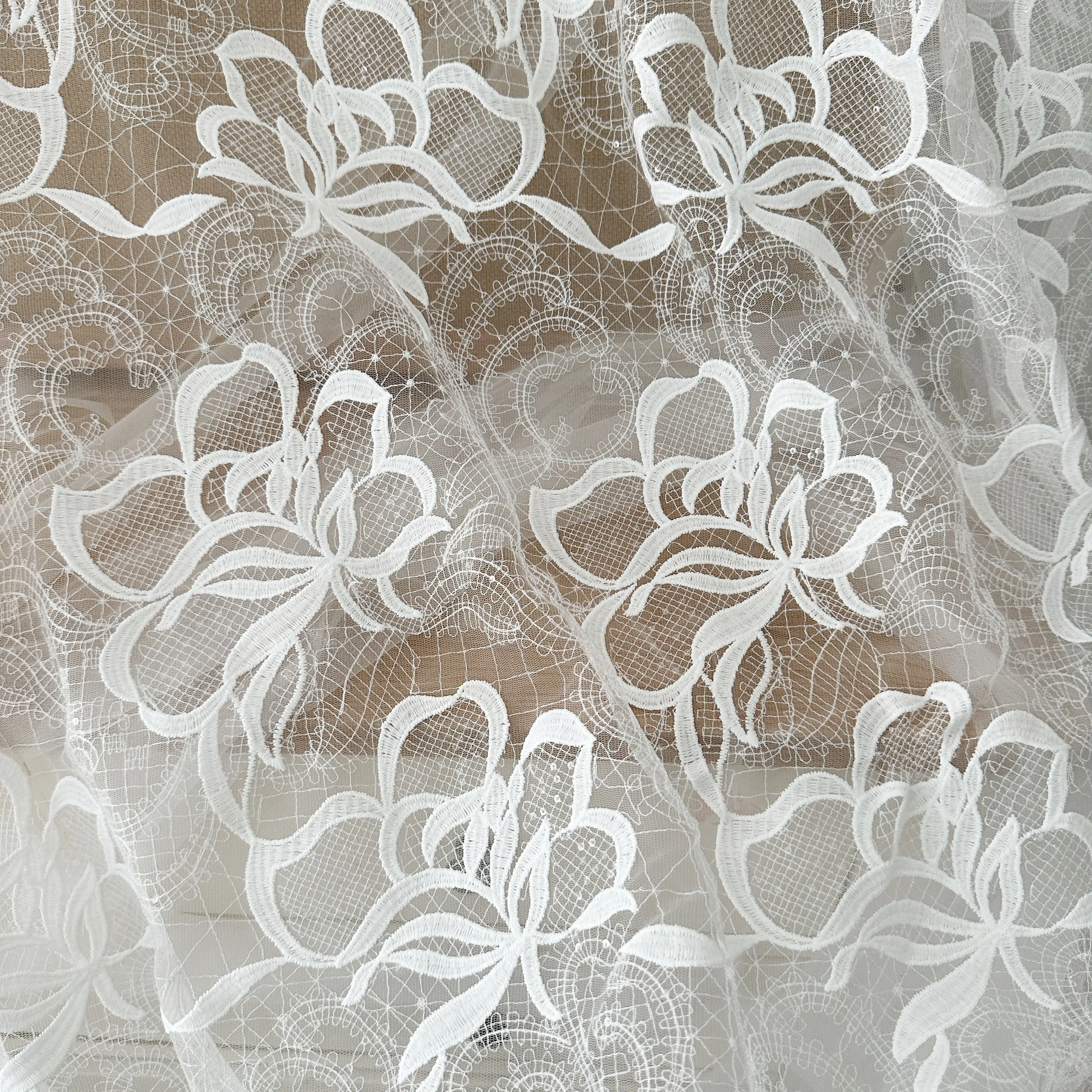 Exquisite Sequin Milk Silk Fishing Line Lace Fabric High - End Customized Wedding Dresses Hanfu Lace Accessories Veil
Exquisite Sequin Milk Silk Fishing Line Lace Fabric High - End Customized Wedding Dresses Hanfu Lace Accessories Veil