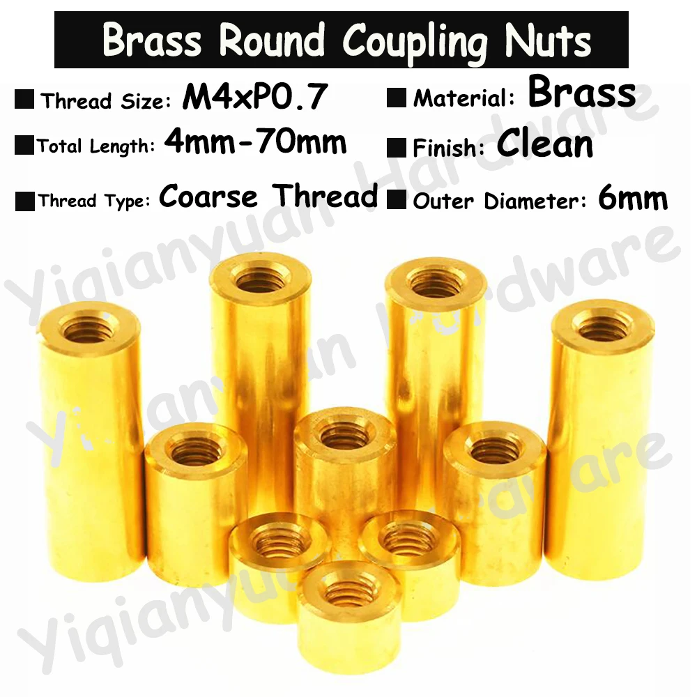 2Pcs-20Pcs M4xP0.7 Coarse Thread Brass Extend Long Lengthen Round Coupling Nut Connector Joint Sleeve Nuts Copper Round Nut
2Pcs-20Pcs M4xP0.7 Coarse Thread Brass Extend Long Lengthen Round Coupling Nut Connector Joint Sleeve Nuts Copper Round Nut