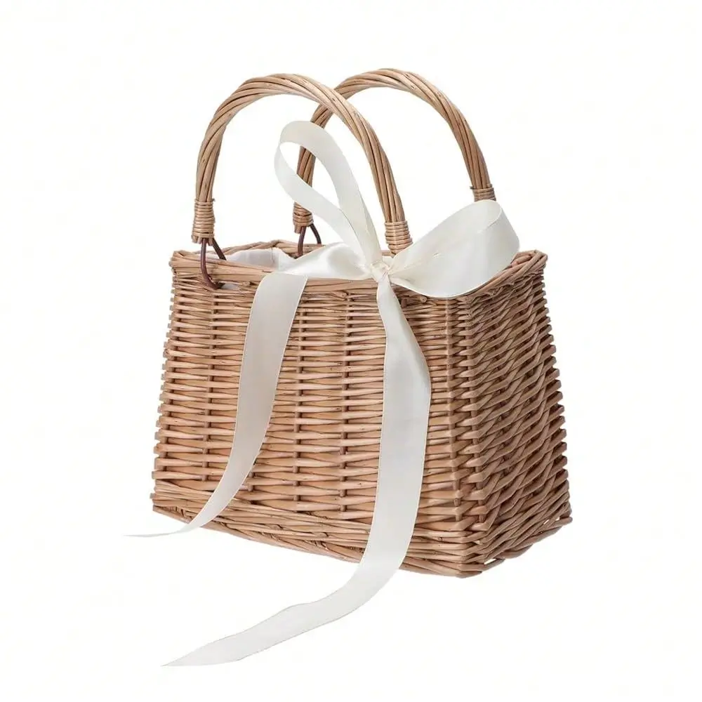 Rattan Handbag Woven Flower Basket Decorative Storage Tote For Weddings Home Garden Parties 9.25X6.1X5.11 Inches Portable Baske
Rattan Handbag Woven Flower Basket Decorative Storage Tote For Weddings Home Garden Parties 9.25X6.1X5.11 Inches Portable Baske
