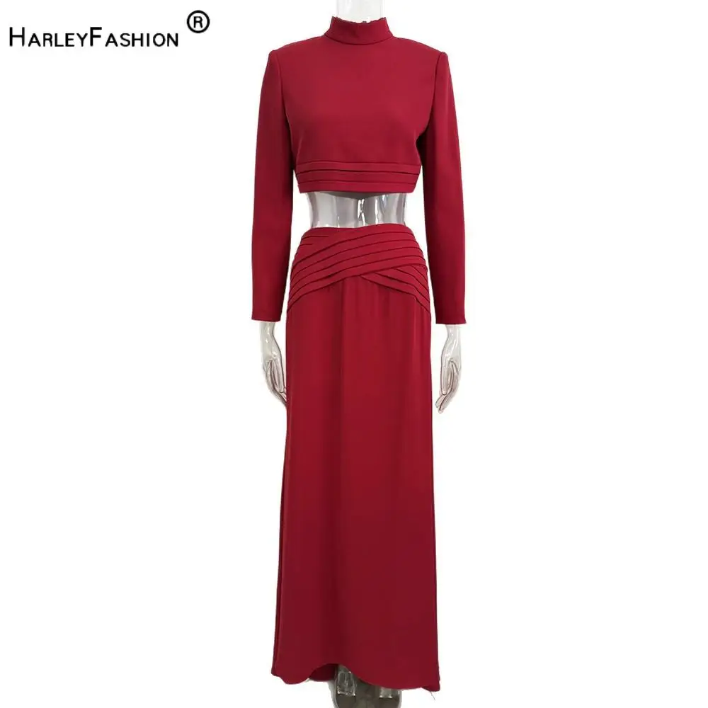 2026 Lady Elegant Style Suit Turtleneck Long Sleeve Short Tops Pleated Waist Long Skirt Women Solid 2pcs
2026 Lady Elegant Style Suit Turtleneck Long Sleeve Short Tops Pleated Waist Long Skirt Women Solid 2pcs