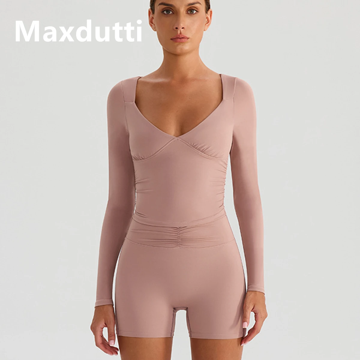 Maxdutti Slim Fit V-neck long Sleeved Yoga Suit Top Women's Quick Drying T-shirt Running Nude Fitness T-shirt Woman Clothes 2026
Maxdutti Slim Fit V-neck long Sleeved Yoga Suit Top Women's Quick Drying T-shirt Running Nude Fitness T-shirt Woman Clothes 2026