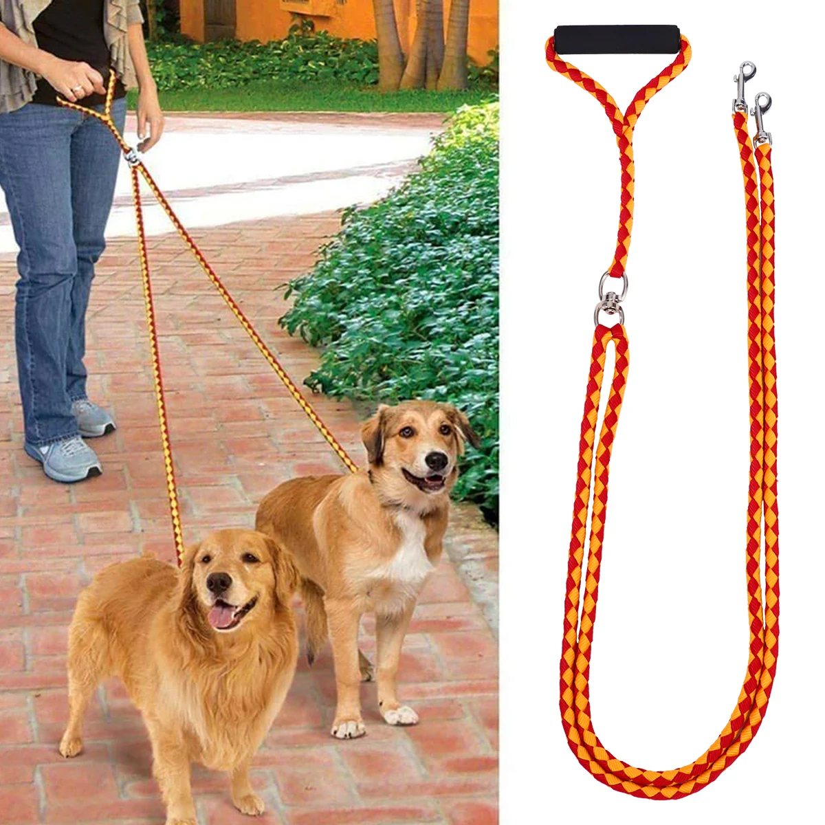 Double-Headed Pet for Dogs Outdoor Training Lead Anti-Entanglement Comfort Release Durable Dog Hand Chain Ring Pet
Double-Headed Pet for Dogs Outdoor Training Lead Anti-Entanglement Comfort Release Durable Dog Hand Chain Ring Pet