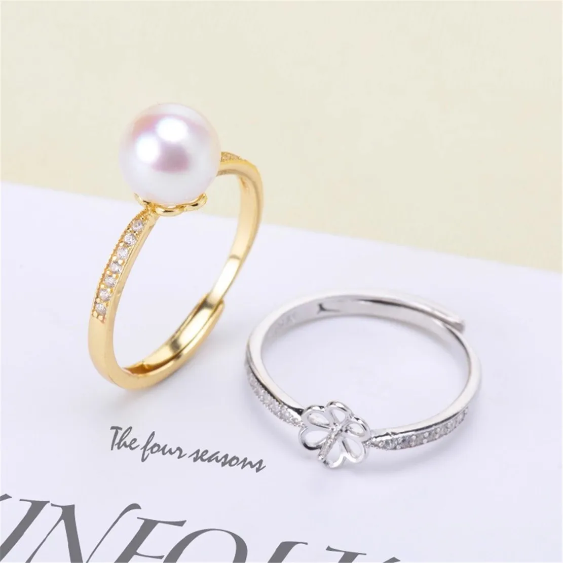 S925 Silver Sterling Ring Inlaid Zirconia Half Hole Pearl Ring Base Resizable Design DIY Handmade Fine Jewelry Ring Accessories
S925 Silver Sterling Ring Inlaid Zirconia Half Hole Pearl Ring Base Resizable Design DIY Handmade Fine Jewelry Ring Accessories