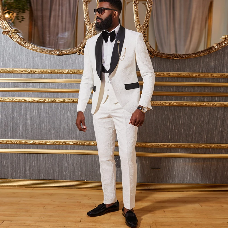 African Wedding Suits for Men Slim Fit Custom Groom Tuxedo 3 Piece Formal Business Male Suit Jacket with Vest Pants 2023
African Wedding Suits for Men Slim Fit Custom Groom Tuxedo 3 Piece Formal Business Male Suit Jacket with Vest Pants 2023