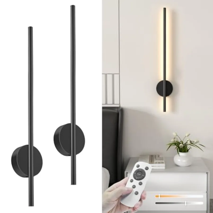 27.6 ch Battery Operated Wall Sconce Set of 2, Minimalism Rechargeable Wall Lights with Remote, 3CCT Dimmable Wireless Wall Lam
27.6 ch Battery Operated Wall Sconce Set of 2, Minimalism Rechargeable Wall Lights with Remote, 3CCT Dimmable Wireless Wall Lam